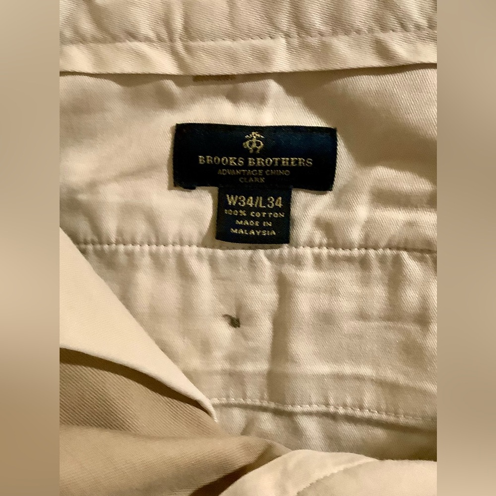 Men’s Brooks Brothers Advantage Tan Chinos Size 34x34 - Picture 3 of 8